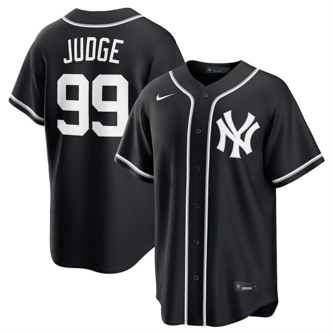 Men's New York Yankees #99 Aaron Judge 2026 Fashion Replica Black Out Stitched Baseball Jersey